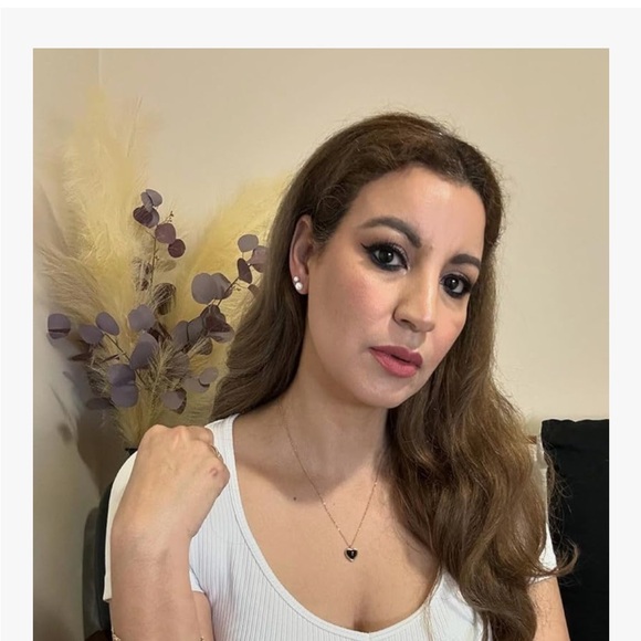 Black Tourmaline Heart Pendant Necklace Gold Chain Natural Gemstone - Picture 4 of 6